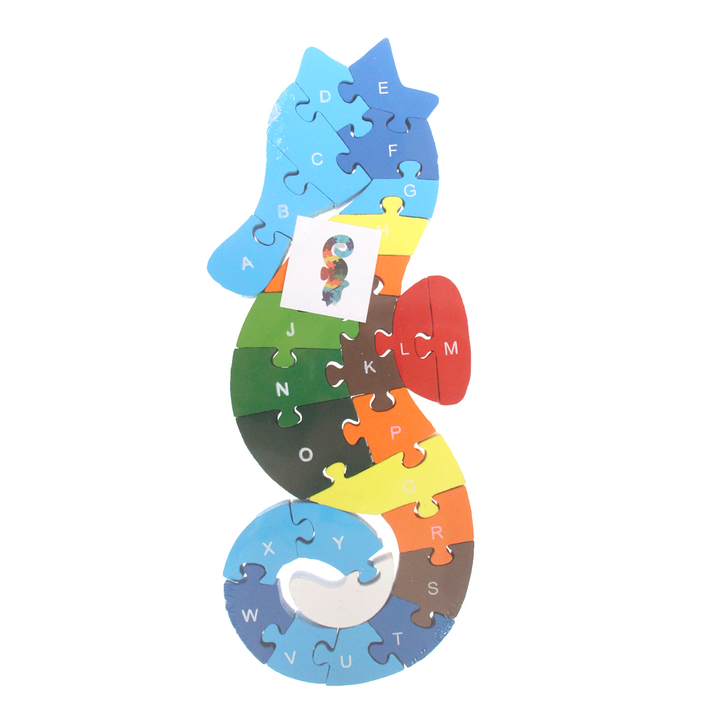 Vzdělávací dřevěné puzzle mořský kůň - náhled 1