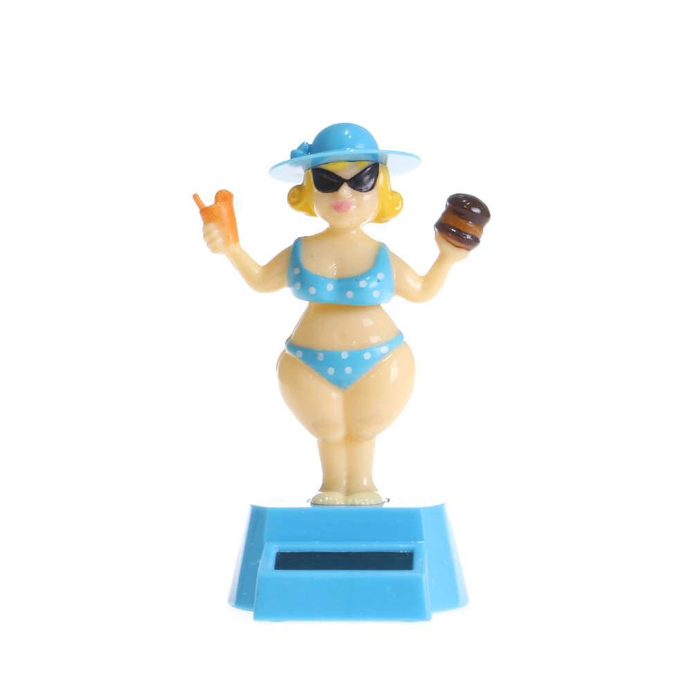 Solární tančící dekorace madam s kloboukem modrá - náhled 1
