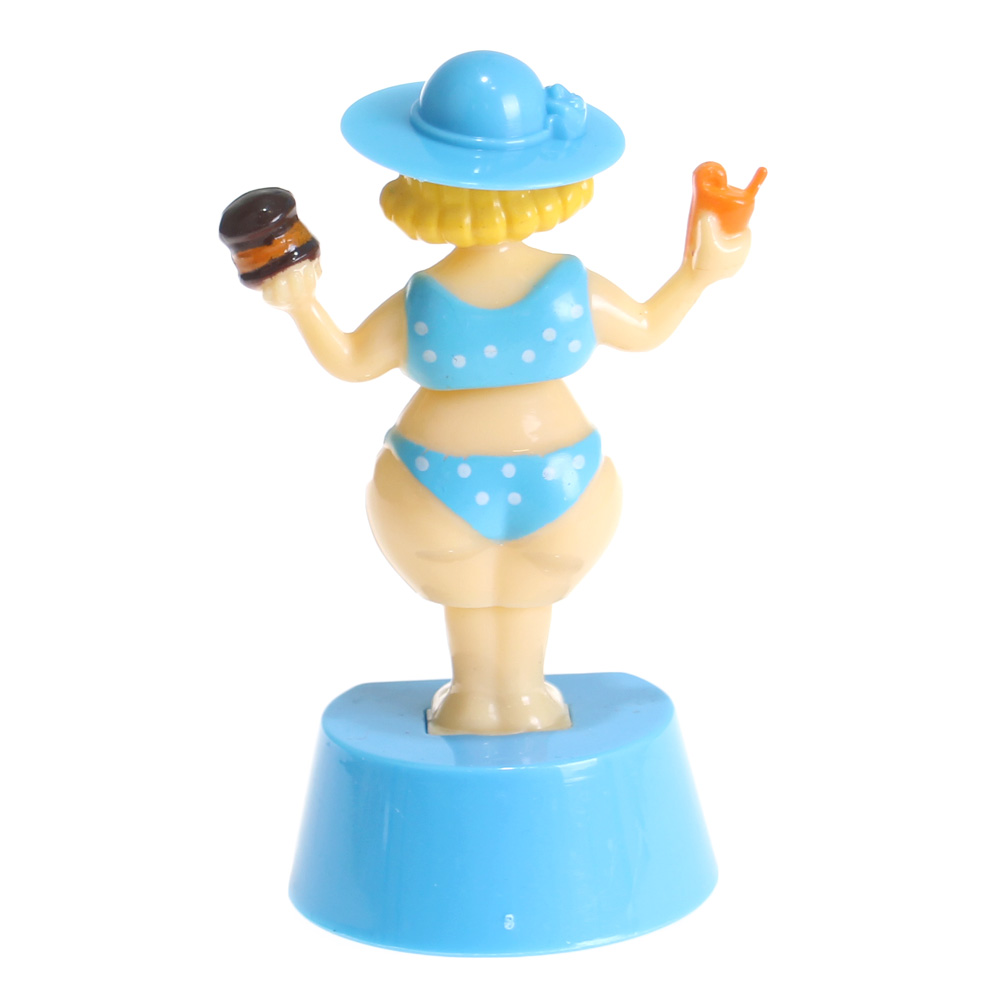 Solární tančící dekorace madam s kloboukem modrá - náhled 3