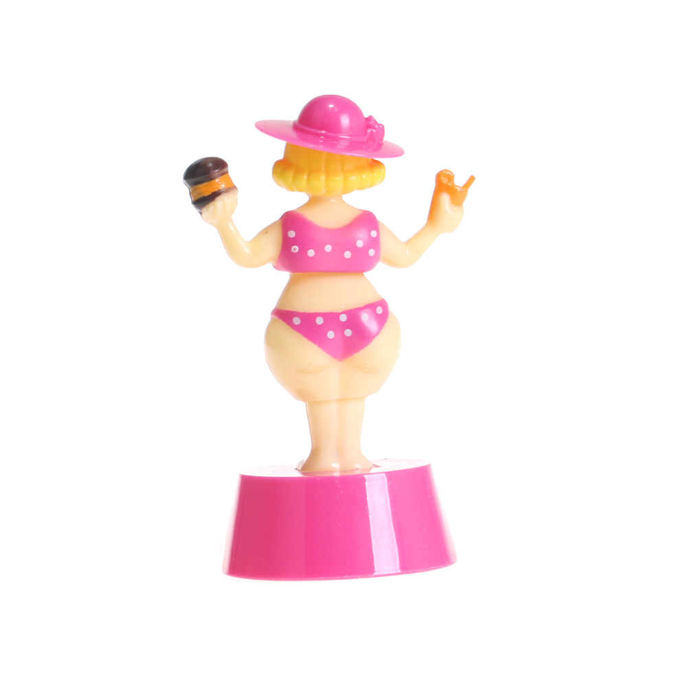 Solární tančící dekorace madam s kloboukem růžová - náhled 3