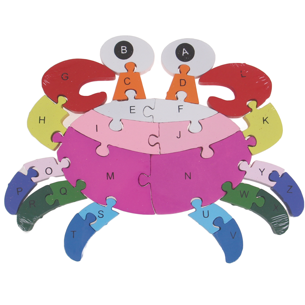 Vzdělávací dřevěné puzzle krab - náhled 1