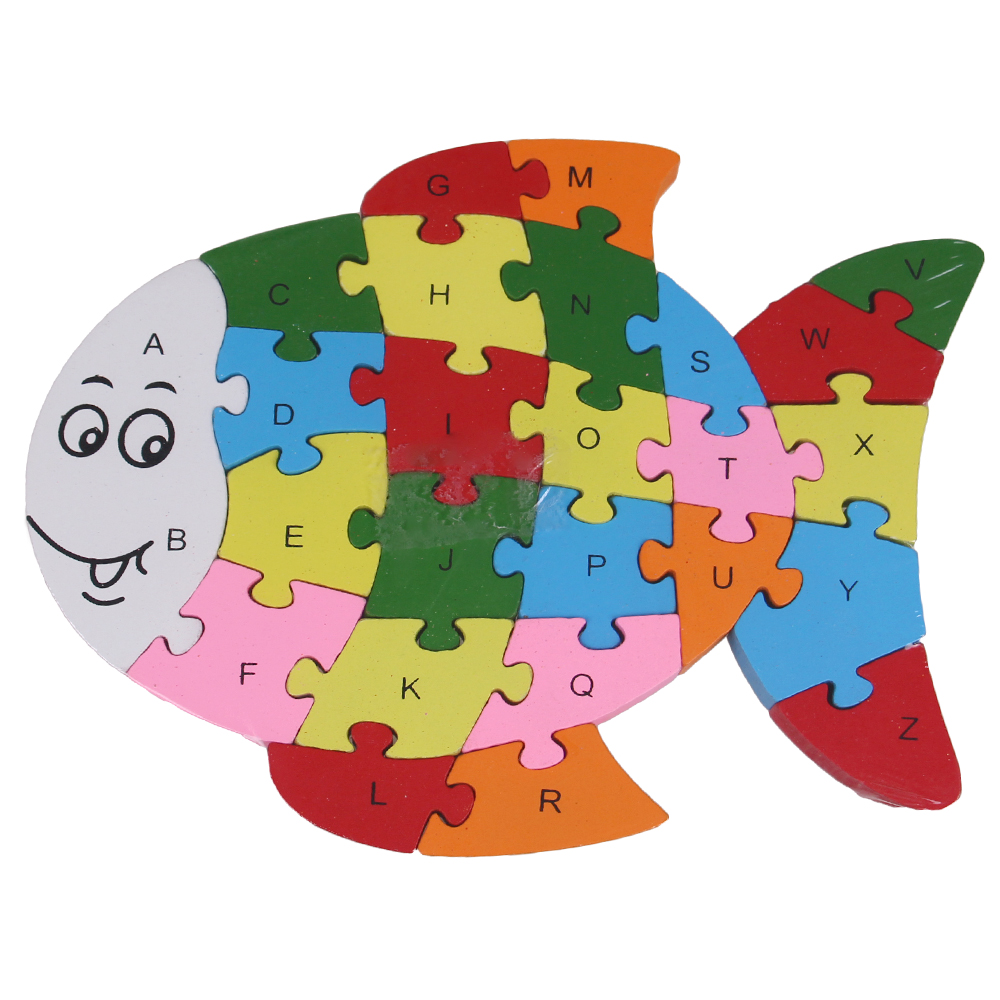 Vzdělávací dřevěné puzzle rybička - náhled 1