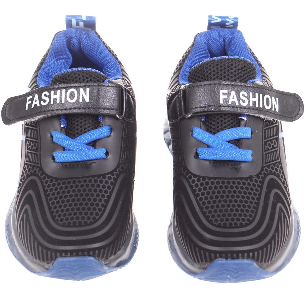 Dětské svítící boty FASHION černo-modré - náhled 1