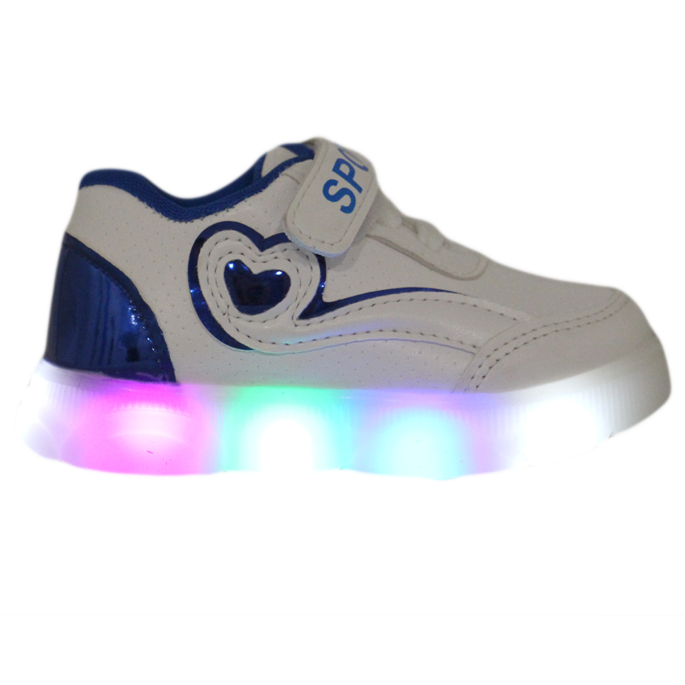 Dětské svítící boty se srdíčkem modré - náhled 1