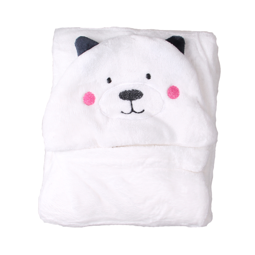 Dětská deka Happy Baby bílá – medvídek s tváří - náhled 1