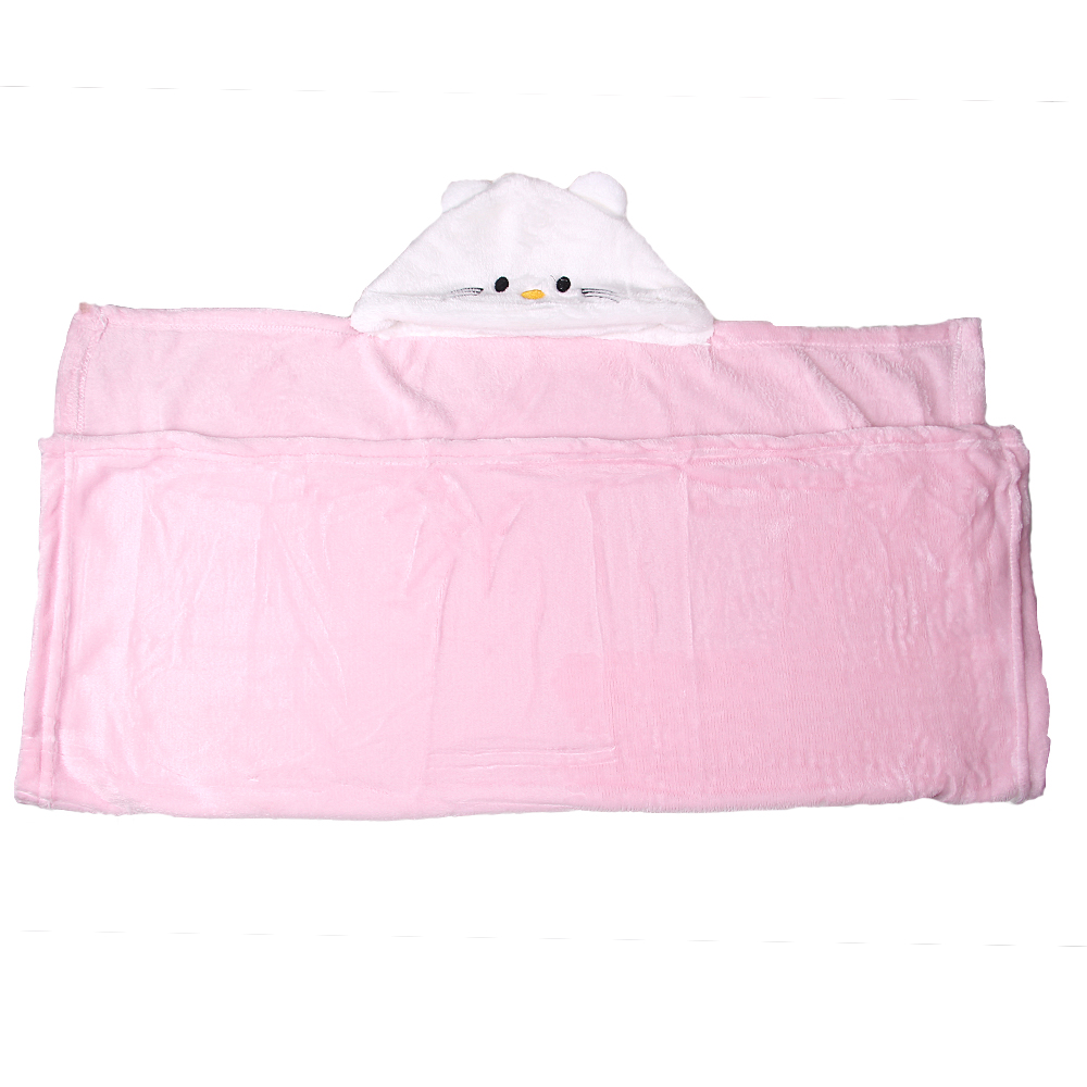 Dětská deka Happy Baby bílo-růžová – kočička - náhled 2