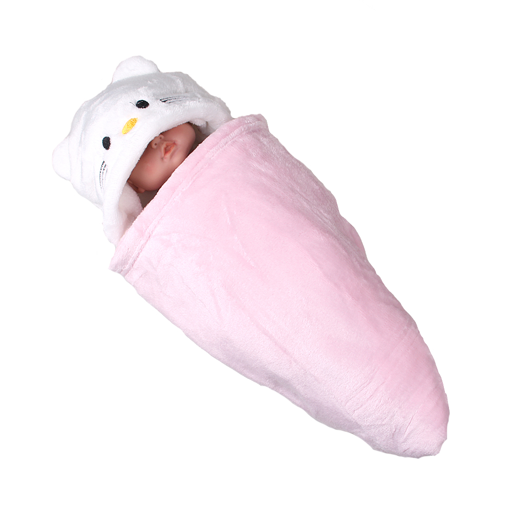 Dětská deka Happy Baby bílo-růžová – kočička - náhled 3