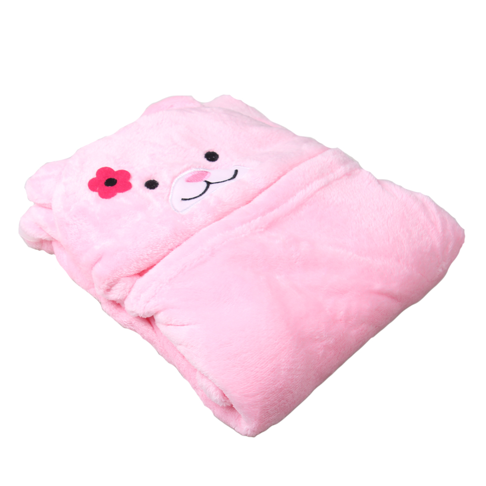 Dětská deka Happy Baby růžová – medvídek s kytičkou - náhled 2