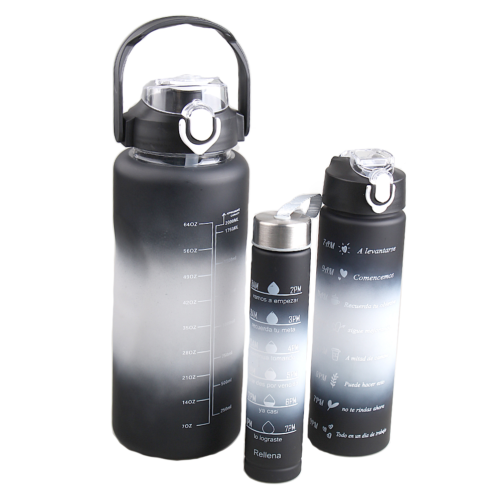 Sada 3 ks lahví na pití černá - náhled 3