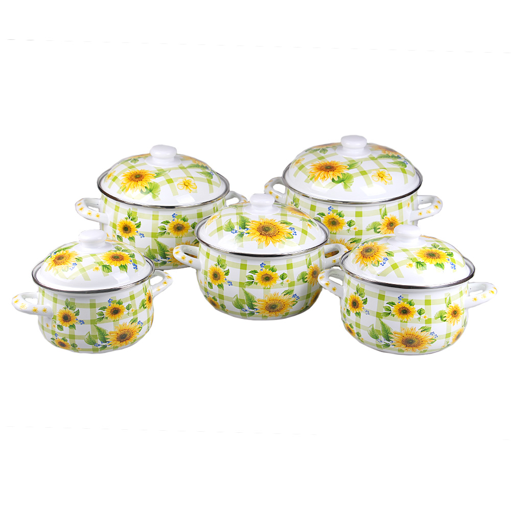 10-dílná sada smaltovaných hrnců slunečnice - náhled 1