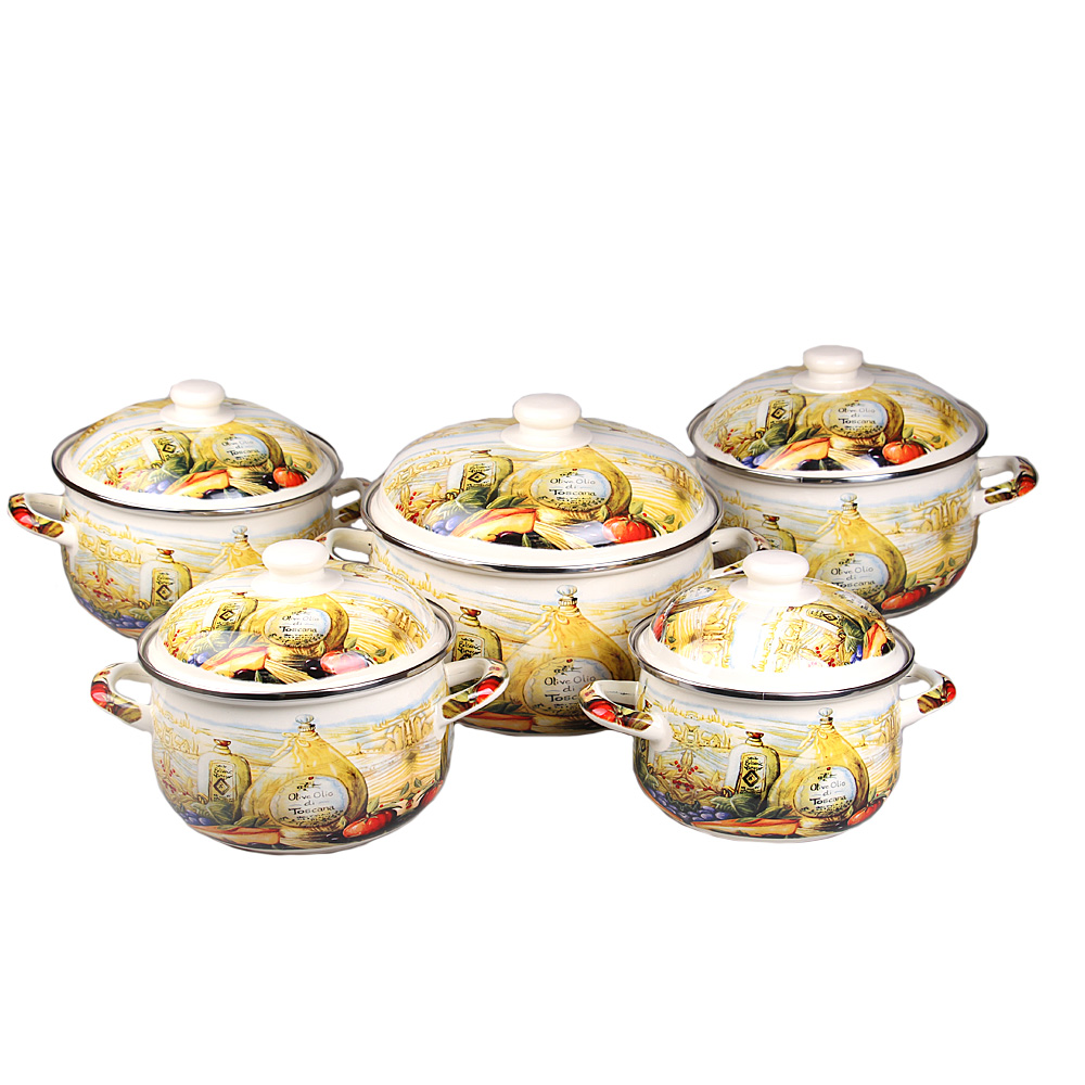 10-dílná sada smaltovaných hrnců zátiší - náhled 1