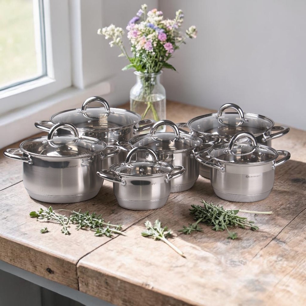 12-dílná sada hrnců z nerezové oceli EH-9099 - náhled 6