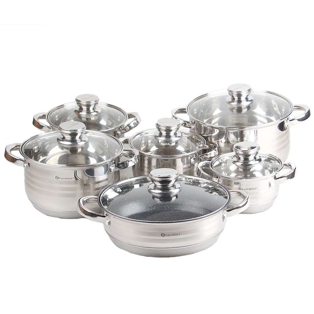 12-dílná sada hrnců z nerezové oceli EH-9148 - náhled 1