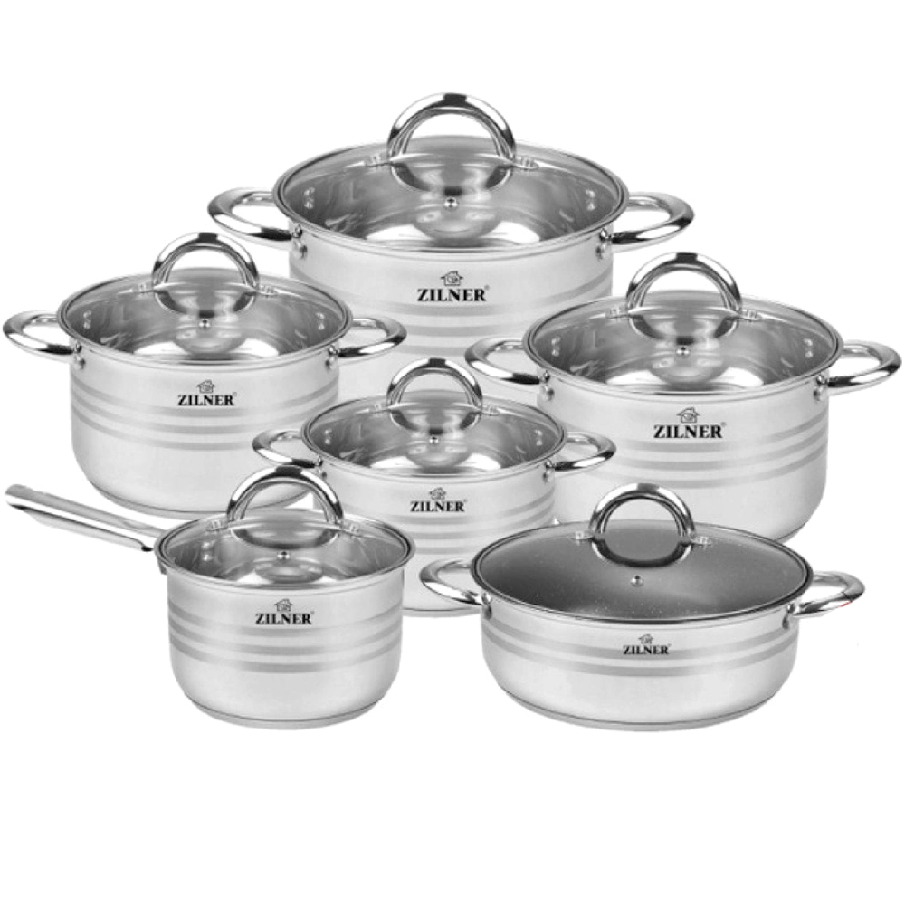 12-dílná sada hrnců z nerezové oceli ZL-8102 - náhled 1