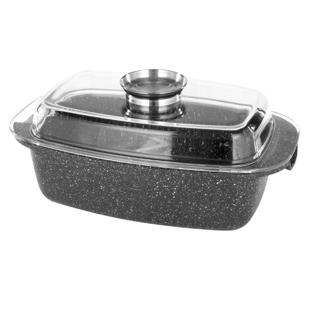 Hliníkový pekáč 5,5l černý mramor - náhled 1