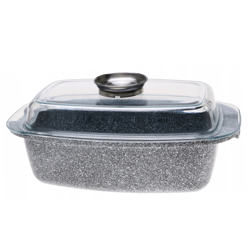 Hliníkový pekáč 5,5l šedý mramor - náhled 2