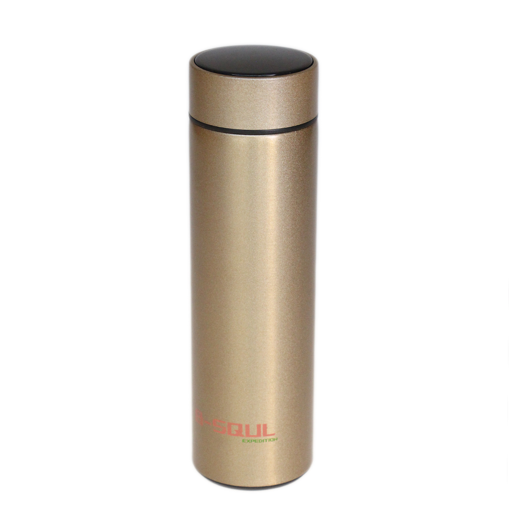 Nerezová termoska s LED displejem matná zlatá - náhled 1