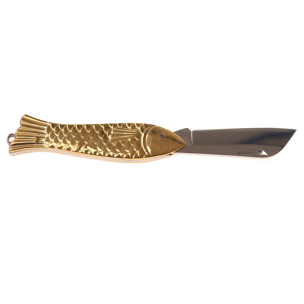 Nůž kapesní skládací rybička zlatá - náhled 2