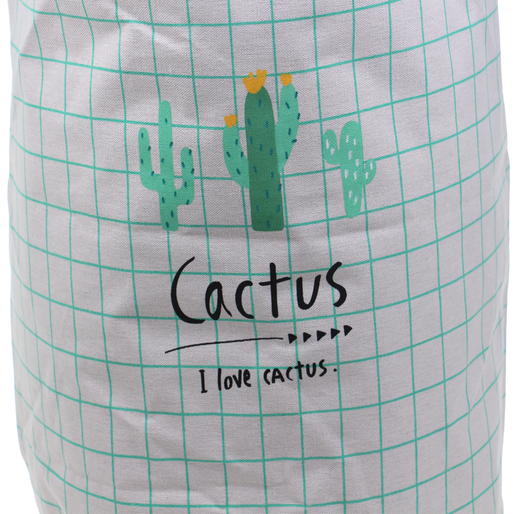 Koš na prádlo bílozelený kaktus - náhled 3