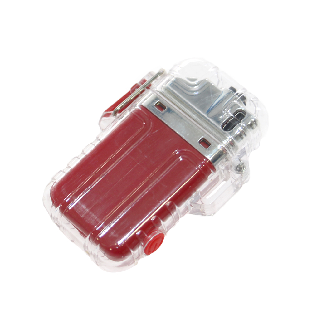 Vodotěsný plazmový zapalovač se svítilnou červený - náhled 3