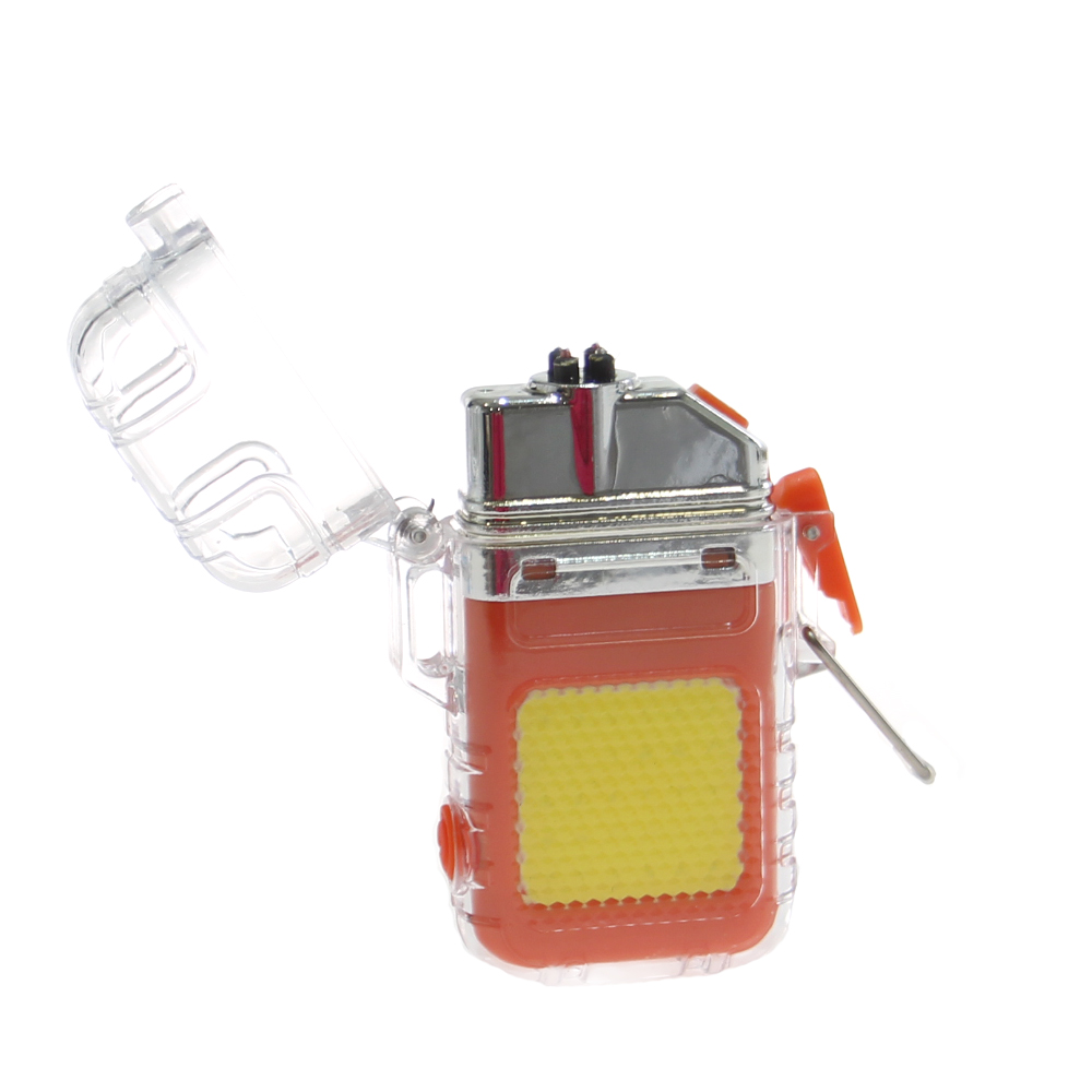 Vodotěsný plazmový zapalovač se svítilnou oranžový - náhled 2