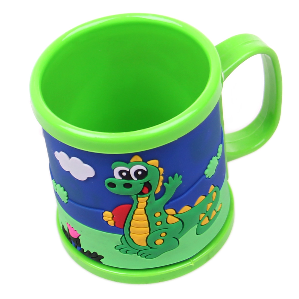 Hrnek dětský plastový (zelený s krokodýlem) - náhled 3