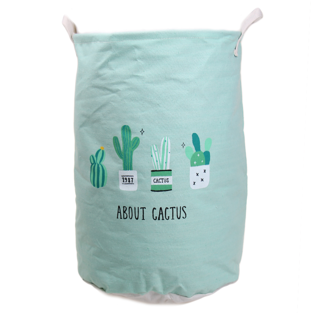 Koš na prádlo kaktus zelený - náhled 1