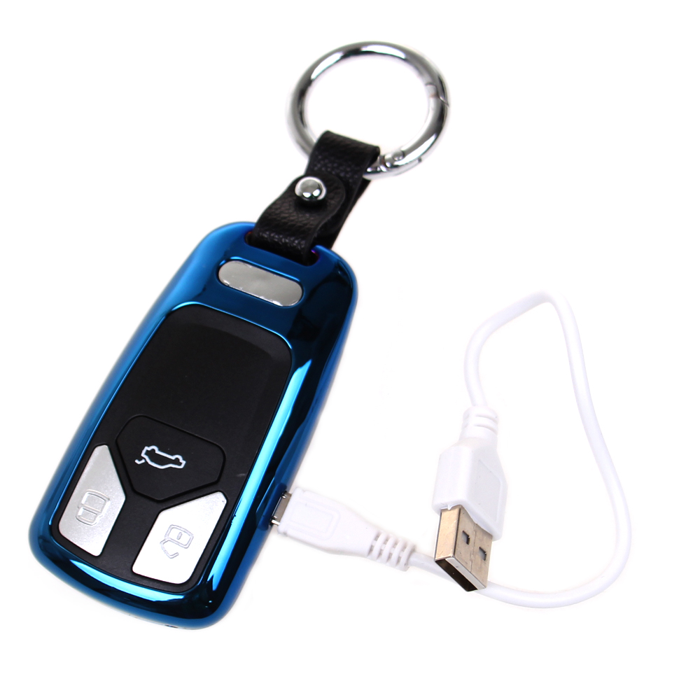 USB zapalovač klíč od auta modrý - náhled 2