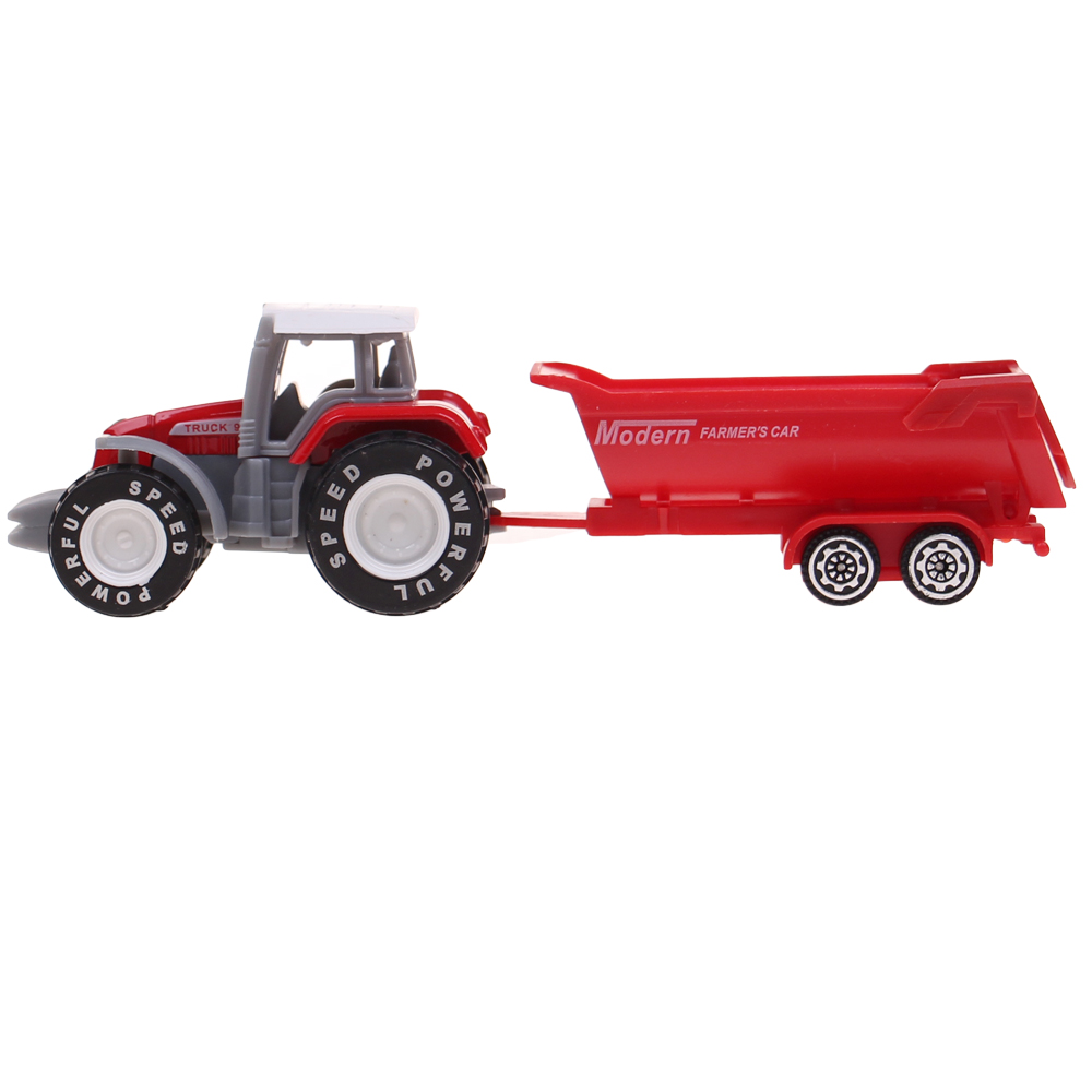 Traktor s návěsem červený - náhled 1