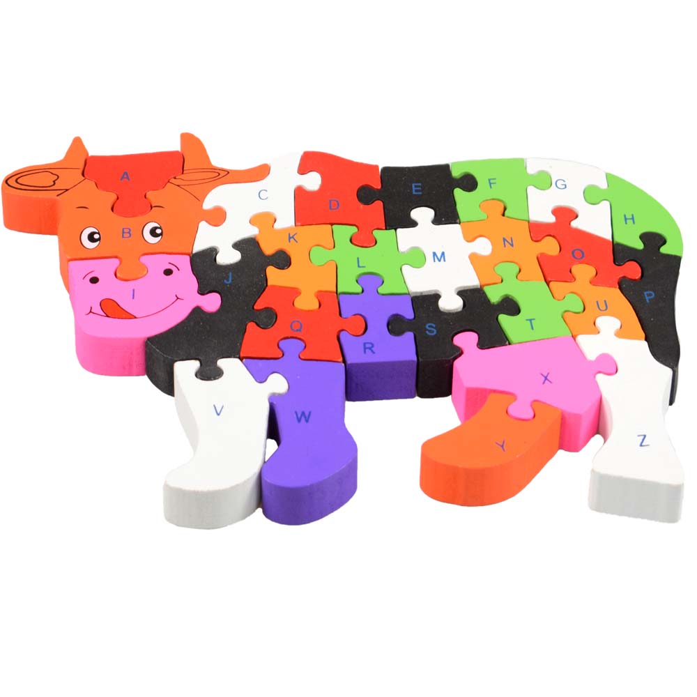Vzdělávací dřevěné puzzle kráva - náhled 2