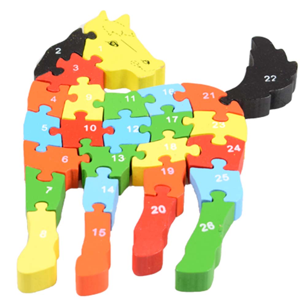 Vzdělávací dřevěné puzzle kůň - náhled 1