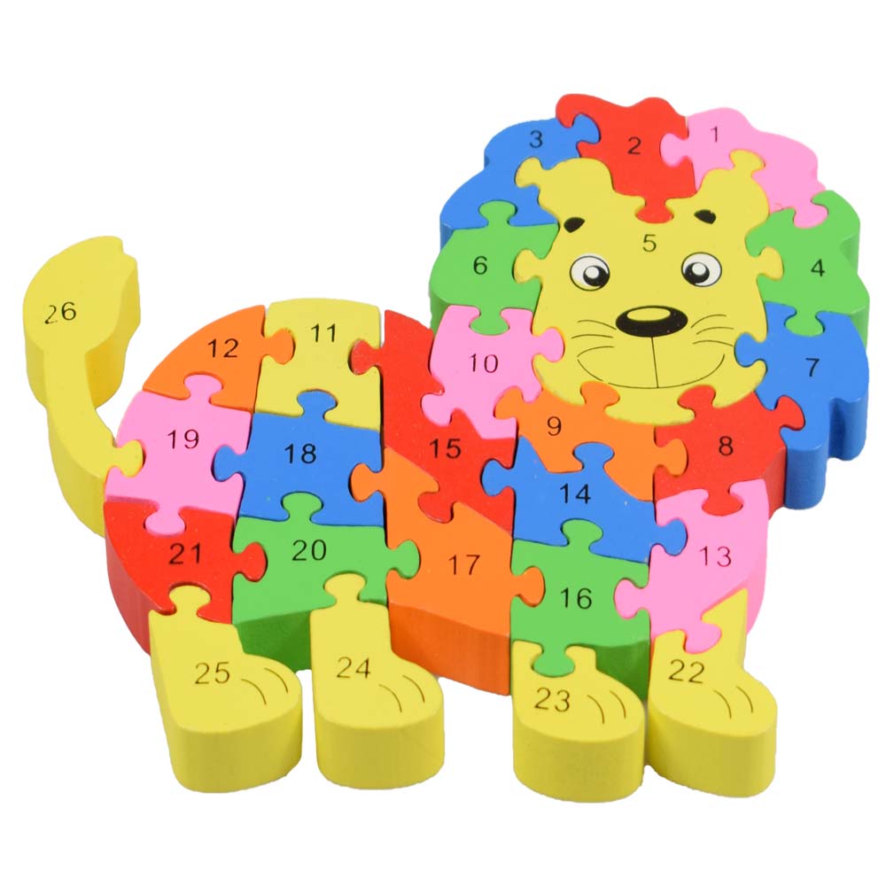 Vzdělávací dřevěné puzzle lev - náhled 1