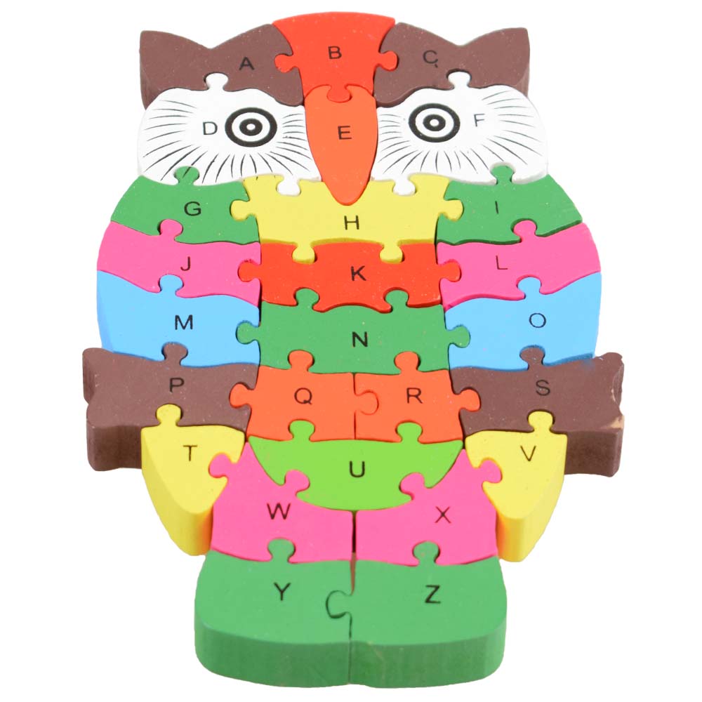 Vzdělávací dřevěné puzzle sova - náhled 1