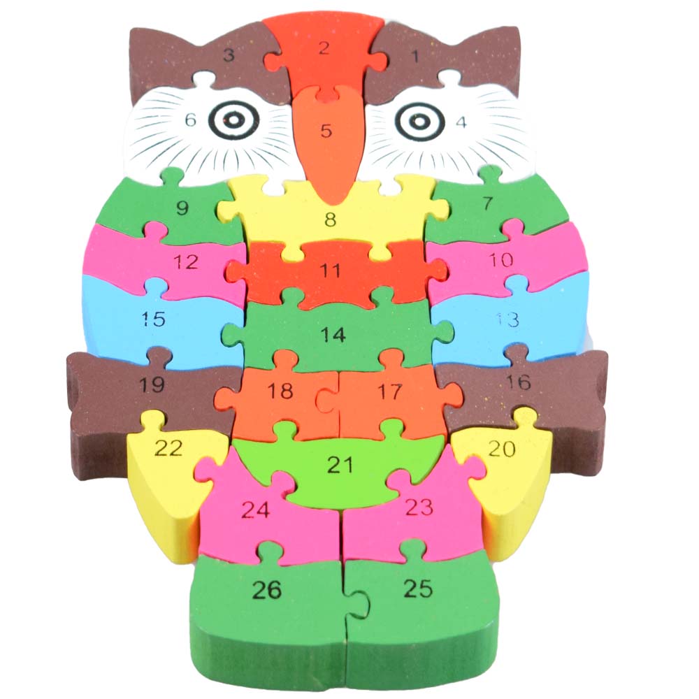 Vzdělávací dřevěné puzzle sova - náhled 2