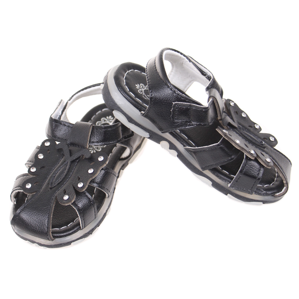 Dětské sandálky blikající černé vel.21 - náhled 1