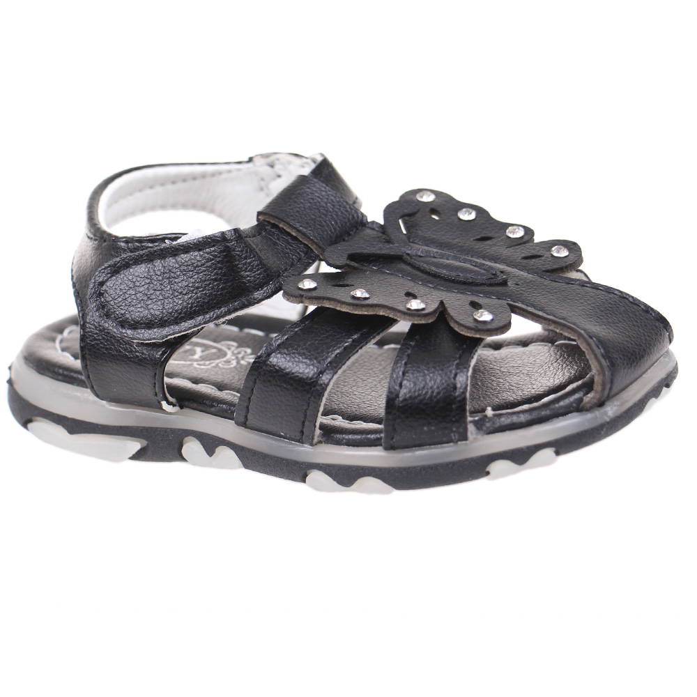 Dětské sandálky blikající černé vel.26 - náhled 3