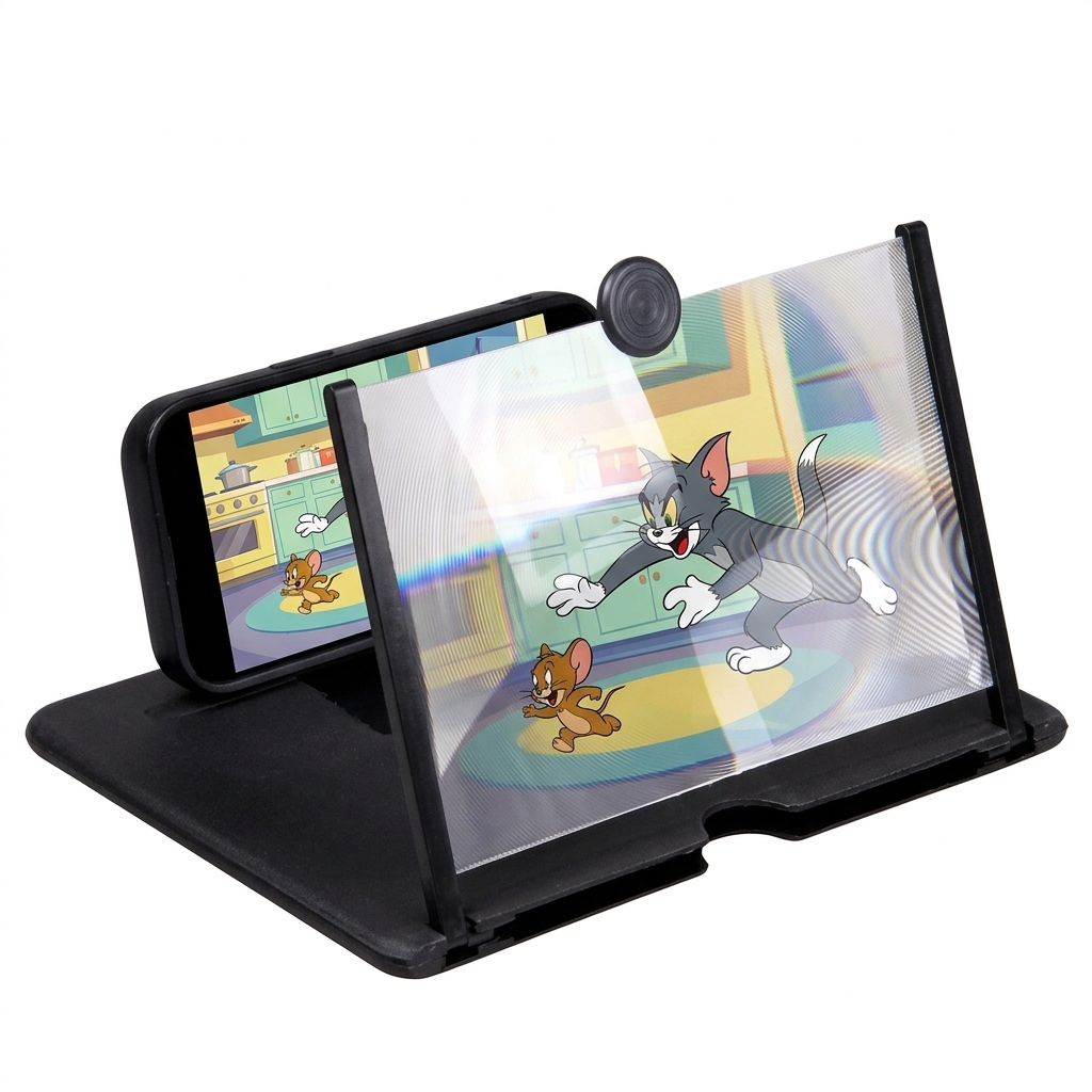Skládací 3D stojánek na telefon s lupou - náhled 5