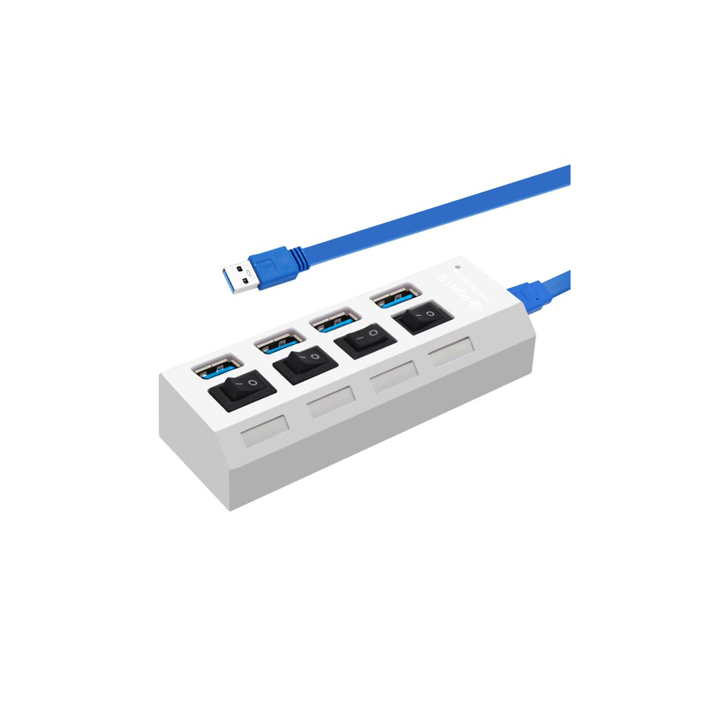 USB rozbočovač 4 porty bílý - náhled 1