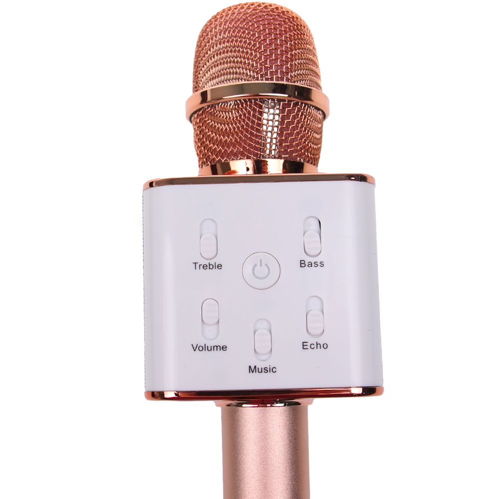 Karaoke mikrofon Q7 s pouzdrem rosegold - náhled 3