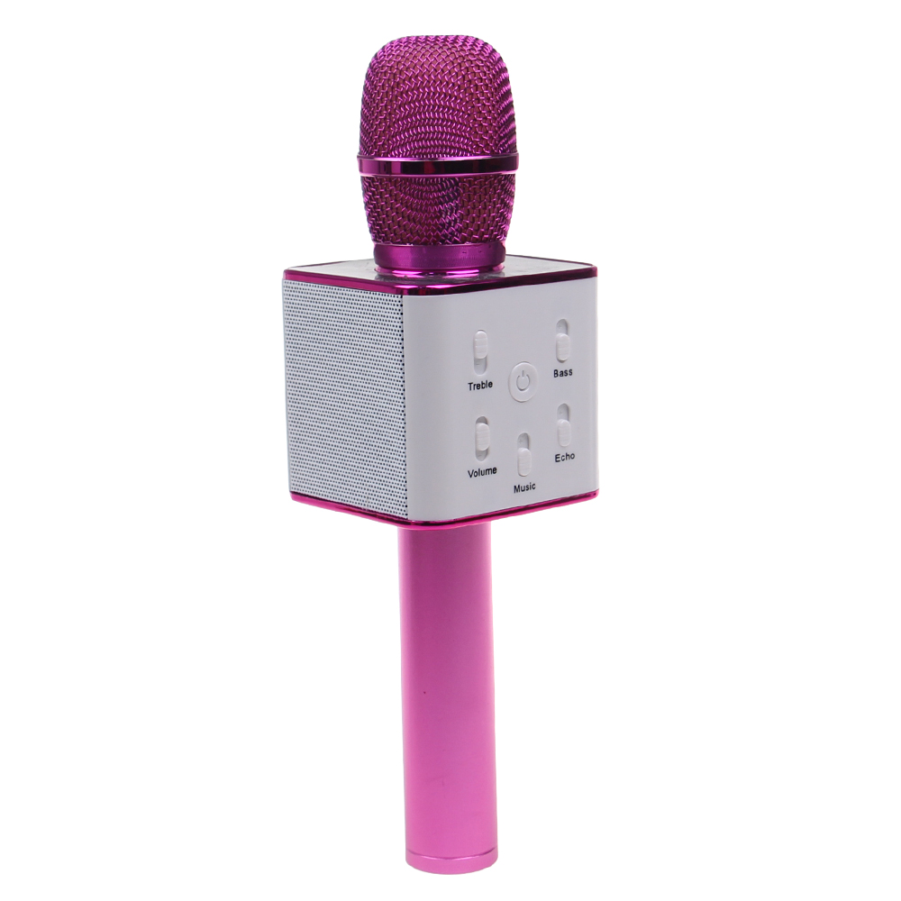 Karaoke mikrofon Q7 s pouzdrem růžový - náhled 1