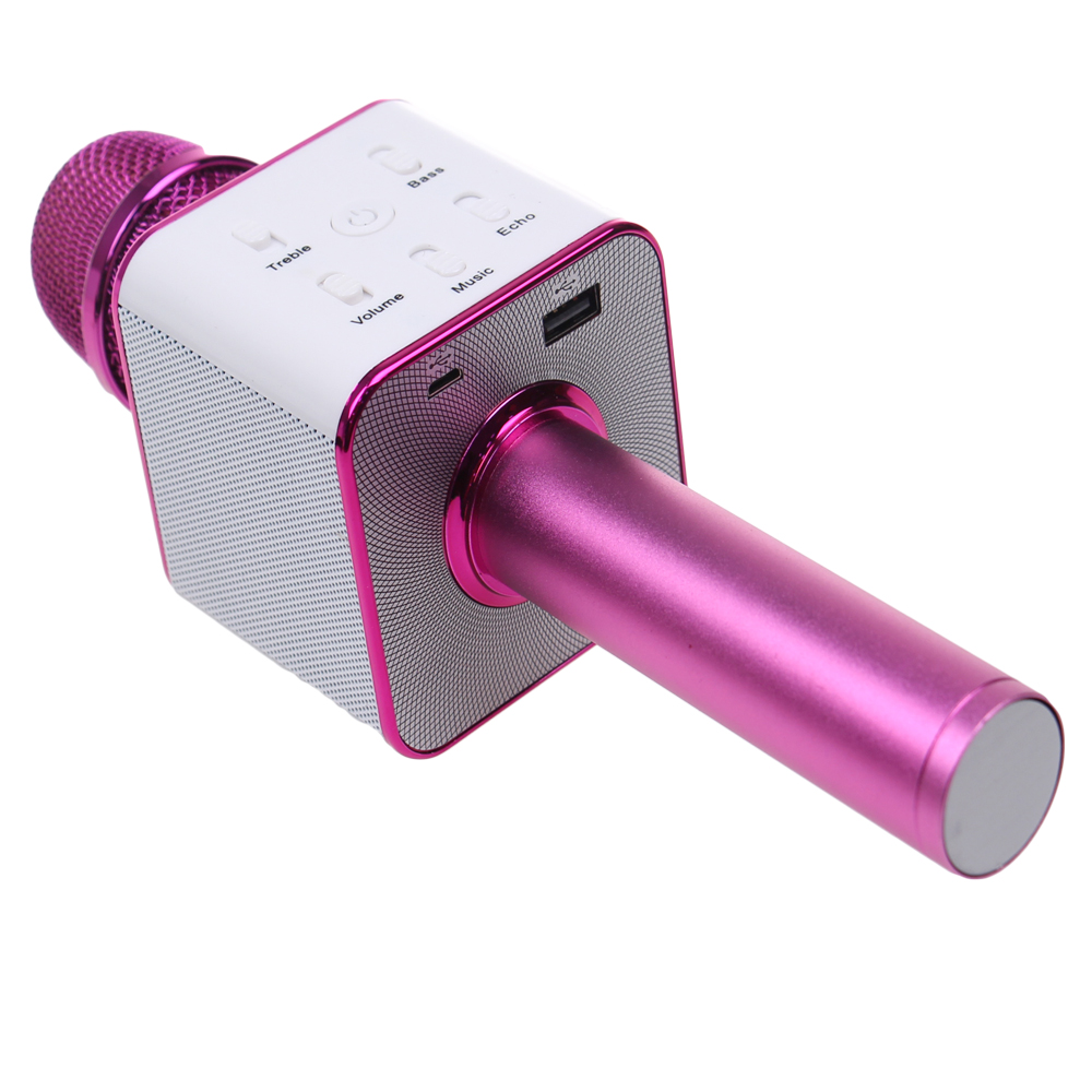 Karaoke mikrofon Q7 s pouzdrem růžový - náhled 2