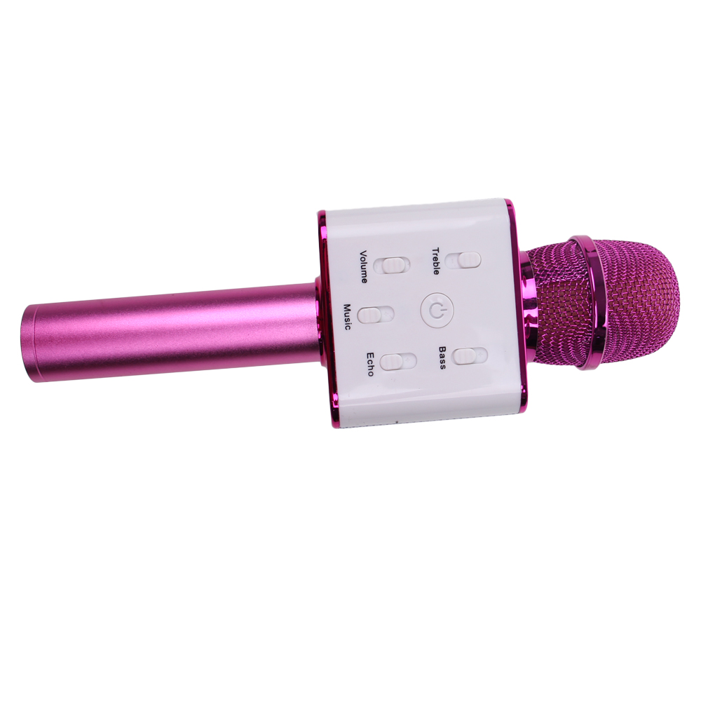 Karaoke mikrofon Q7 s pouzdrem růžový - náhled 3