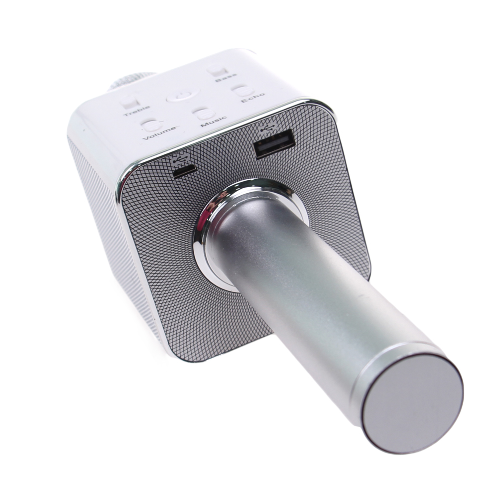 Karaoke mikrofon Q7 s pouzdrem stříbrný - náhled 2