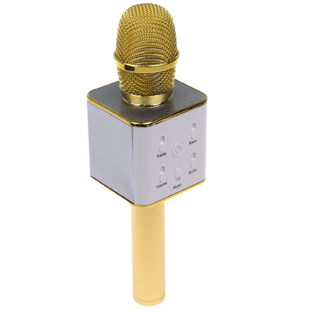 Karaoke mikrofon Q7 s pouzdrem zlatý - náhled 1