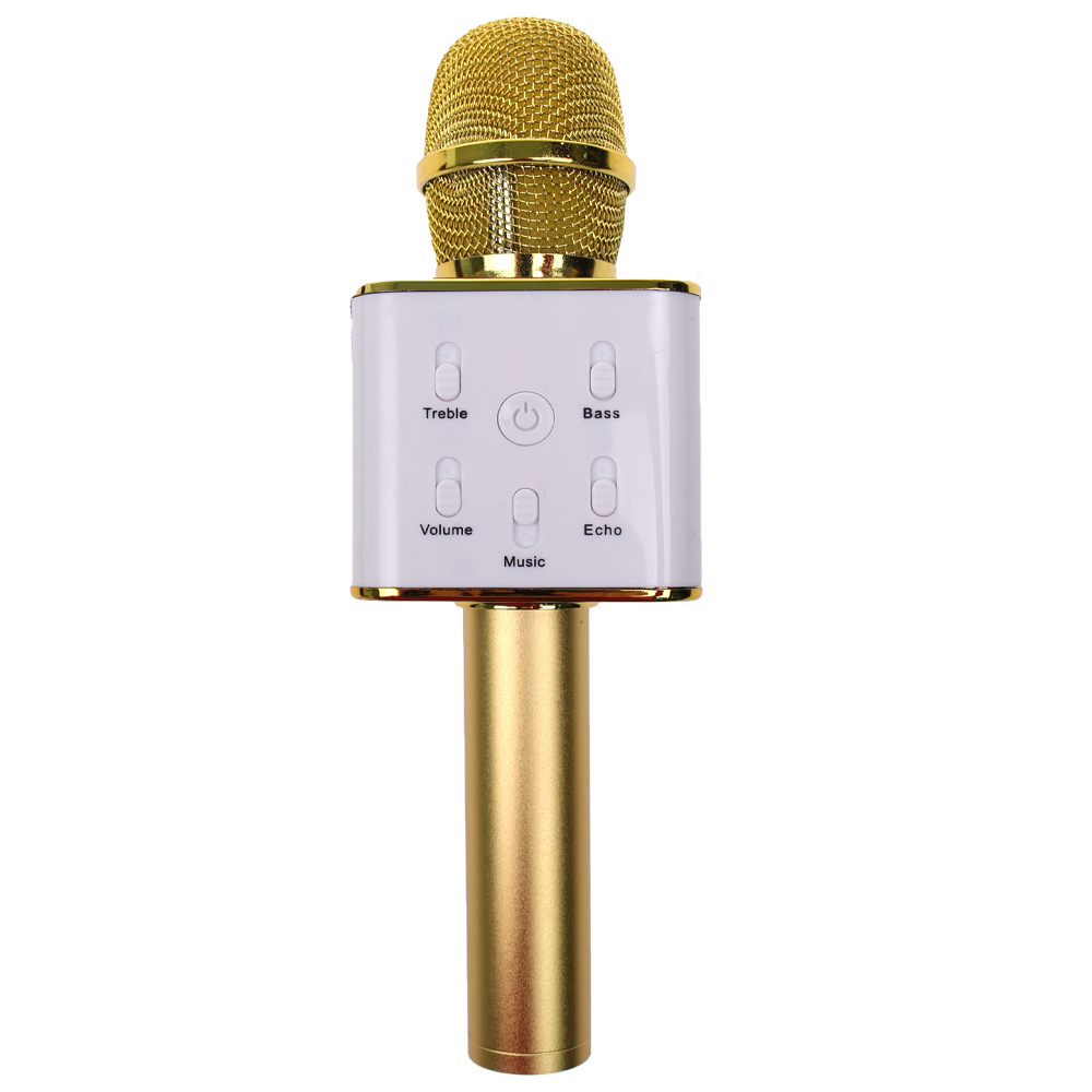 Karaoke mikrofon Q7 s pouzdrem zlatý - náhled 3