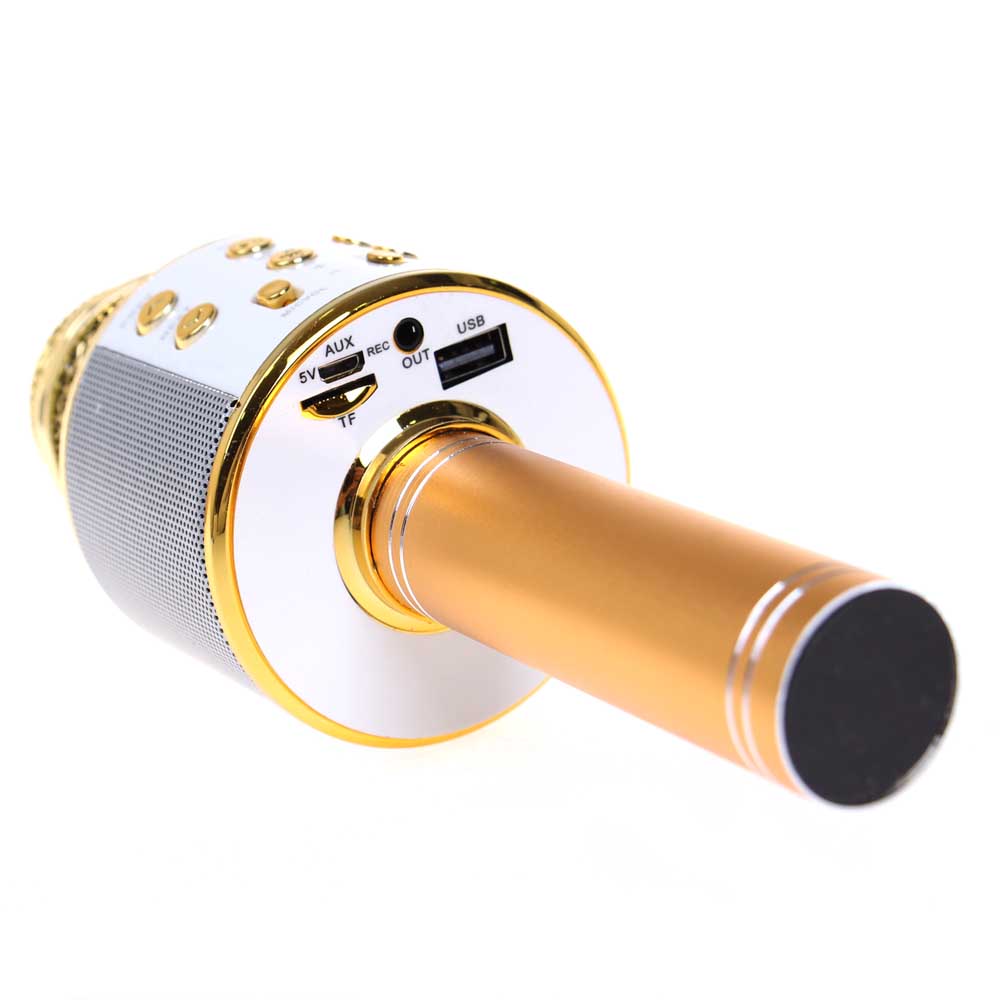 Karaoke mikrofon WS-858 zlatý - náhled 2