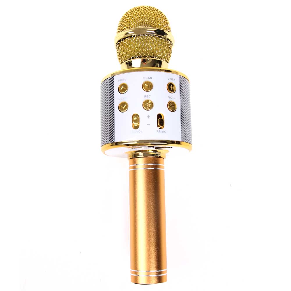 Karaoke mikrofon WS-858 zlatý - náhled 3