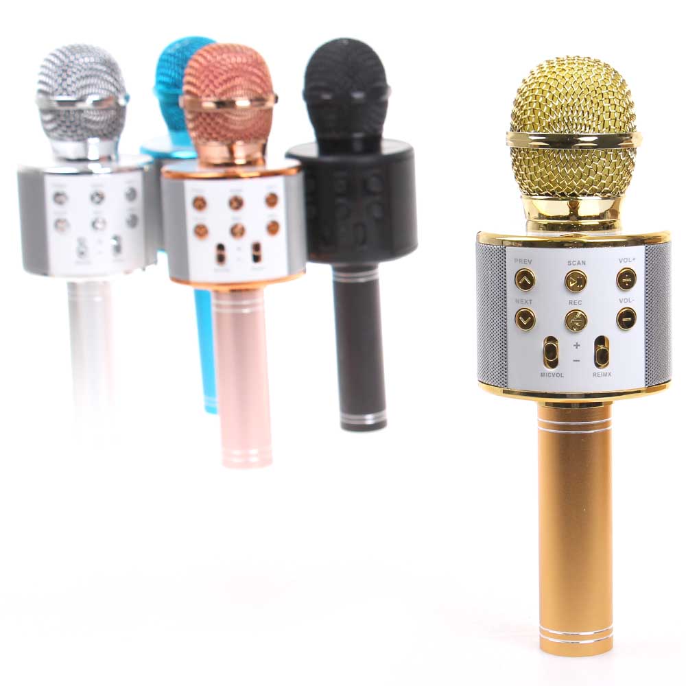 Karaoke mikrofon WS-858 zlatý - náhled 7