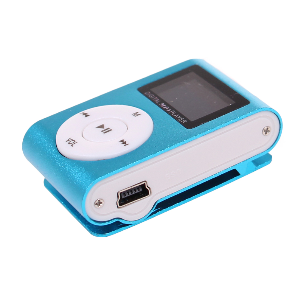 Mini MP3 přehrávač s displejem modrý - náhled 2