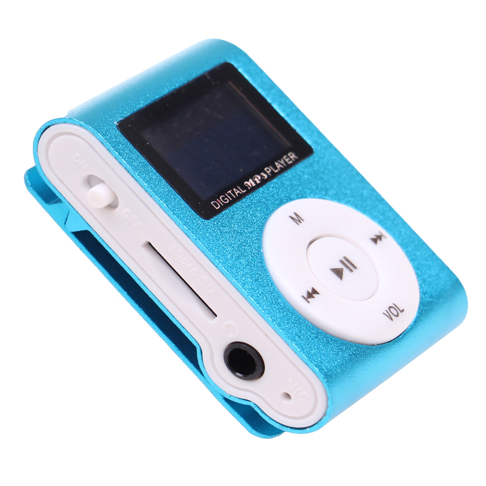 Mini MP3 přehrávač s displejem modrý - náhled 3